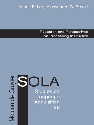 cover image of Research and Perspectives on Processing Instruction